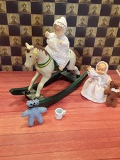 JOB LOT DOLLS HOUSE   NURSERY  BABY DOLLS ROCKING HORSE TEDDIES MINIATURES