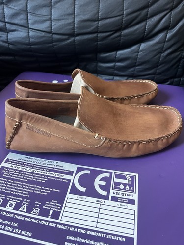 Men leather slip driver - on,