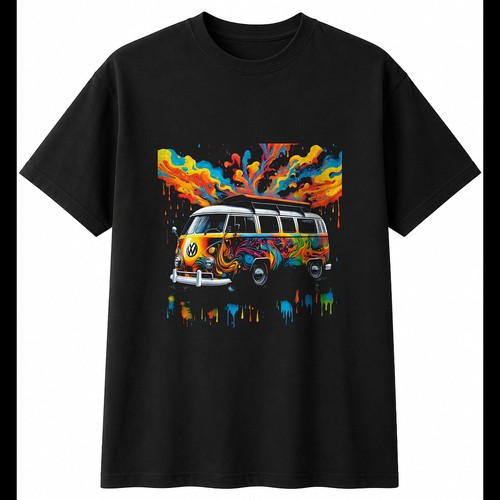 Psychedelic camper van the - psychedelic,