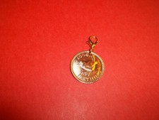 FARTHING COIN - WREN - HIGHLY POLISHED PENDANT / CHARM - 1939 to 1955