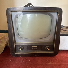 Vintage pye continental television - cathode ray tube TV set 1950s ..untested