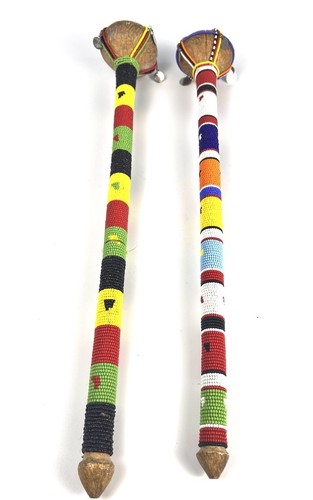 Pair vintage african beaded - african,