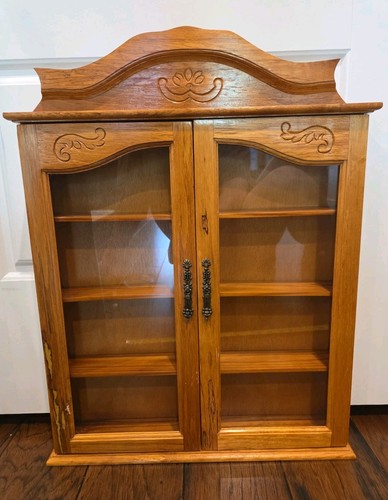 Wood curio cabinet - wood, door