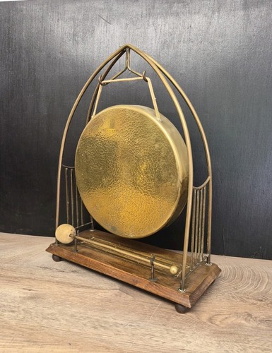 Antique brass dinner gong - brass,