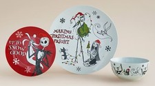 Disney NIGHTMARE BEFORE CHRISTMAS Dinner Plate Side Dish & Bowl 3 Piece Set