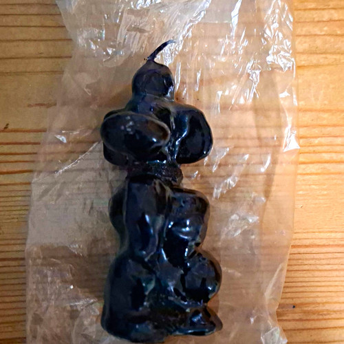 Black poodle dog wax - black, figurine