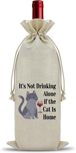 Cat lover gifts burlap wine - lover,