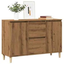 Sideboard Cupboard Storage Cabinet Buffet Highboard Engineered Wood 2 Drawers