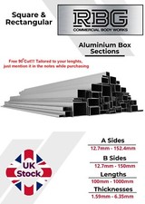 ALUMINIUM RECTANGULAR & SQUARE BOX SECTION Inch Sizes 500 - 1000mm Free UK DLVR