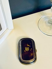 Antique Faux Tortoiseshell Evening Purse Coin Purse With Gold Inlay