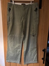 Timberland Outdoor Workwear Khaki Green 100% Cotton Cargo Style Trousers 38W 34L