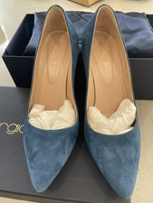 Sergio Rossi Blue Suede Heels