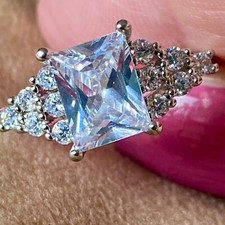 Ladies rings Art Deco vintage ring silver diamond ring 1920s style dress