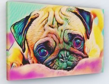 PUG PUPPY DOG CANVAS PICTURE