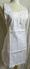 White Bib Apron Traditional Broderie Anglaise Trim One Size L12
