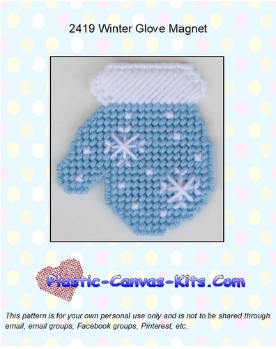 Winter glove magnet plastic - winter,