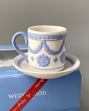 Wedgwood White & Blue Jasperware Jasper Christmas Cup & Saucer Decoration Bauble