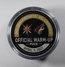 Vegas Golden Knights Vs Arizona Coyotes Official Warm-Up Puck 9/4/2021