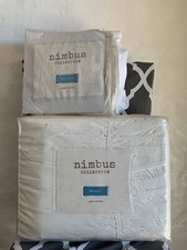 Anthropologie Twin Nimbus jersey duvet cover cream ivory and twin bedskirt