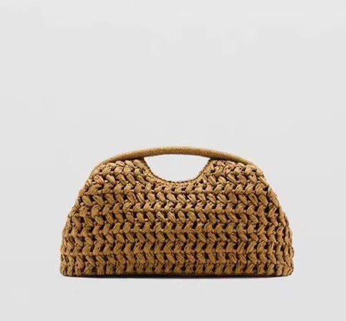 Raffia straw clutch bag woven - clutch,