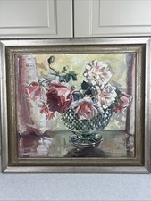 Oil On Board Still Life Vase