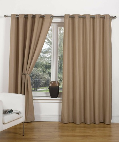 Canvas taupe curtains - taupe, eyelet