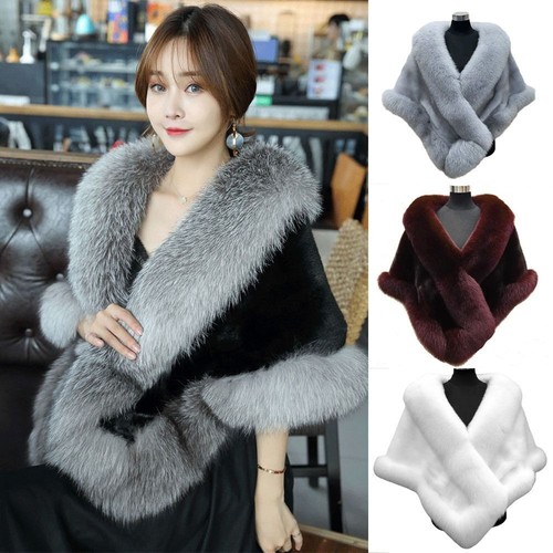 Thicken faux fur collar shawl - thicken,