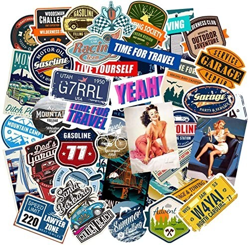 Makstore 52pcs retro stickers - makstore,