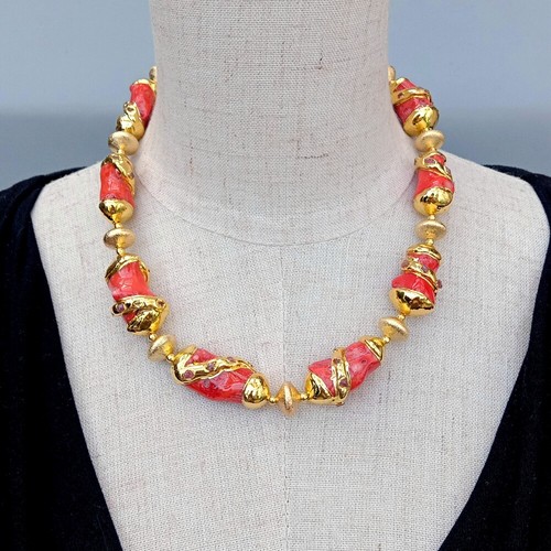 Orange coral tourmaline raw - orange,