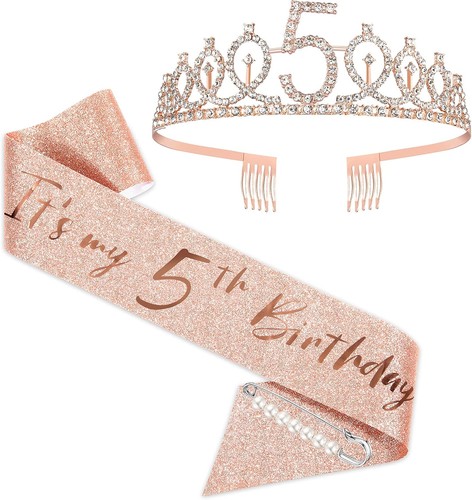 Rose gold birthday sash - rose, and