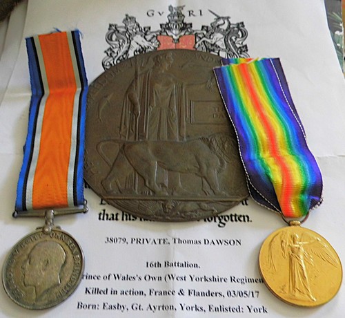 Ww1 pair plaque pte dawson - ww1,