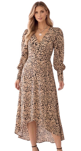 Lipsy leopard print midi - print, wrap
