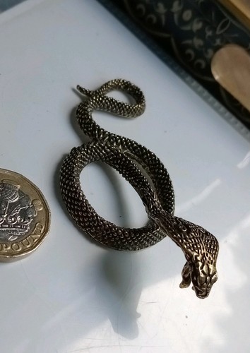Brass snake figurine statue - snake,