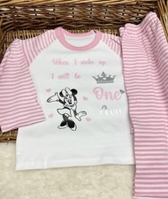 Baby girl birthday pyjamas age1-4y  personalised any character pink sets Pjs