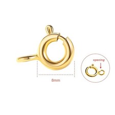 Solid 9ct Gold Bolt Ring Open Jewellery Clasp Spring Ring 5mm 6mm 7mm 8mm
