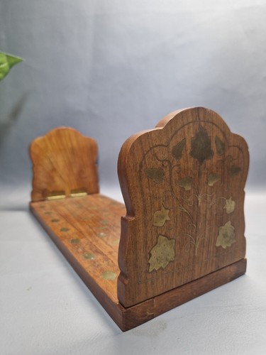 Vintage teak brass inlaid - teak,