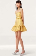 Keepsake The Label Womens Yellow Mini Dress Lined RRP £175