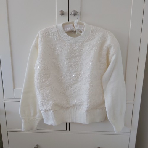 White sequined jumper - sequined, only