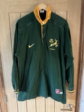 Nike South Africa Long Sleeved Home Rugby Shirt 1998-99 Size XL