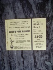 Tottenham Hotspur v Queens Park Rangers 14/02/1976