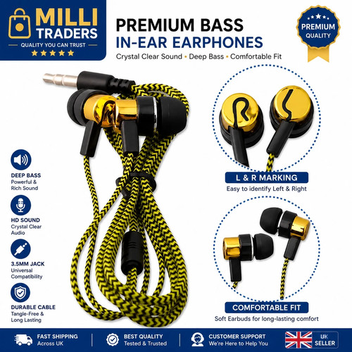 Braided headphones earphones - braided,