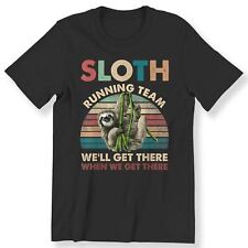 Sloth Running Team T-shirt Men's Ladies Cute T-shirt Funny Lazy Workout Tee