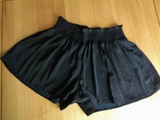 M&S DUVET DAY DREAMS SILKY SATIN GREEN PRINT / BLACK FRENCH KNICKERS SHORTS 6-22