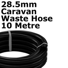 10m Waste Water Pipe 28.5mm ID Convoluted Black Hose 10 Metre Caravan Motorhome