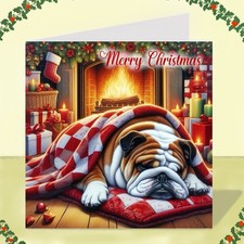 English Bulldog Dog Christmas Card