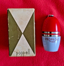 Vintage Red Poppell Cigarette Lighter Advertising PROPGAS PROPANE