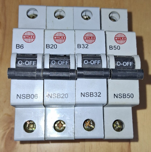 Wylex mcb 50a 32a 20a - 32a, 6a