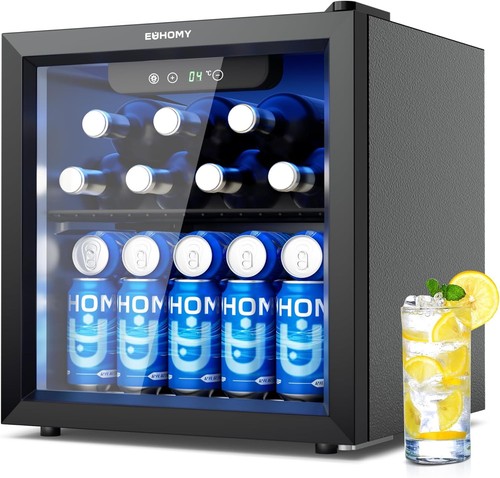 Euhomy beer fridge with glass - beer,
