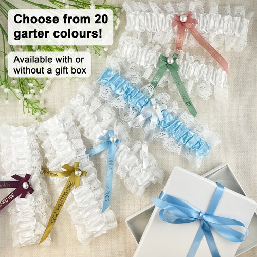 Personalised wedding garter - personalised,