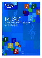 2 X A4 Music Manuscript Book Writing Theory Note Song 12 Staves Piano -24 Pages 